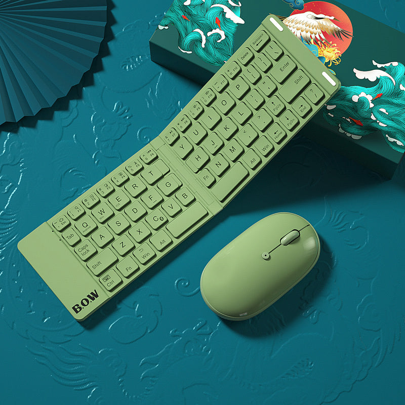 Folding Bluetooth Keyboard and Mouse Set Wireless Portable Mute Keyboard for Business Travel