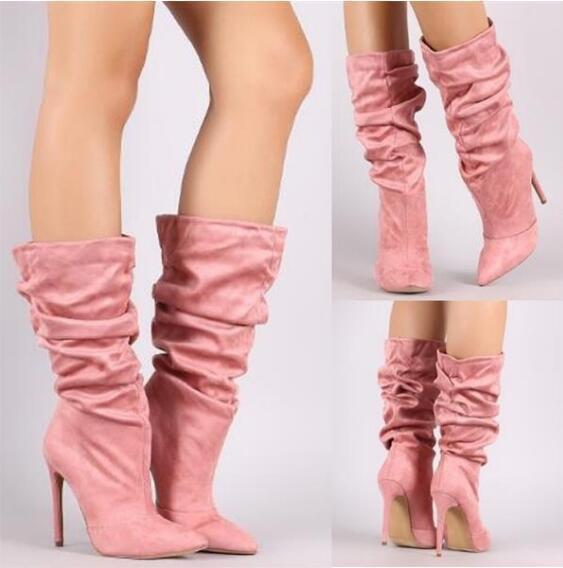 Bottes à talons hauts, style aiguille moyen, grande taille