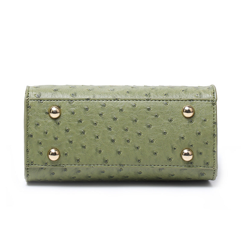 Trapezoid Bamboo PU Handbag with Lock – Portable Crossbody Shoulder Bag 18x8.5x16x11.5cm