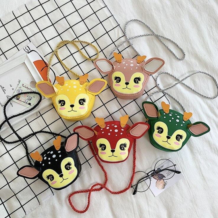 Mini sac bandoulière pour filles en cuir PU, design animal de dessin animé