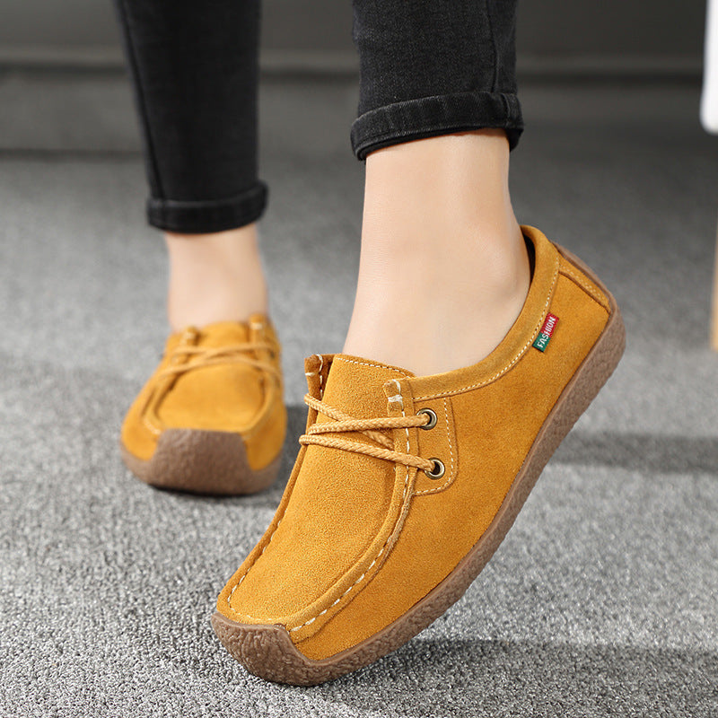 Chaussures plates décontractées pour femmes enceintes en cuir recyclé