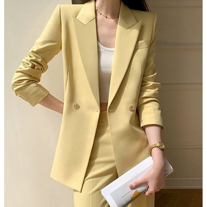 Ensemble deux pièces de loisirs jaune en polyester pour femme, tailles S à 2XL