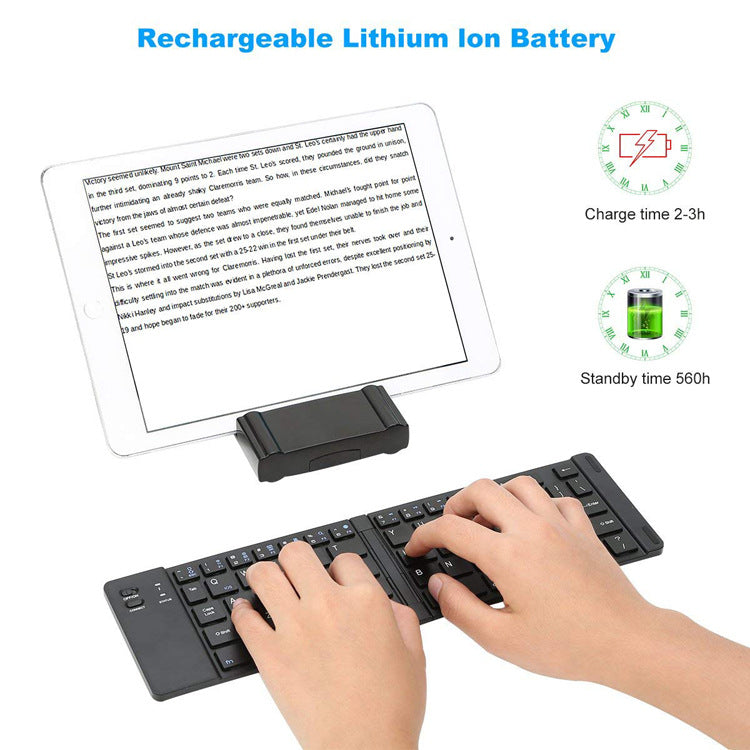 Foldable Metal Bluetooth Wireless Keyboard Compact & Portable