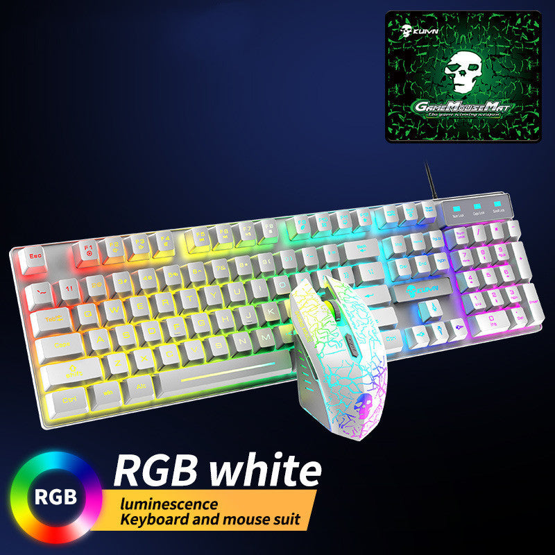 Ensemble clavier et souris lumineux RVB Kuiying T6RGB avec tapis de souris