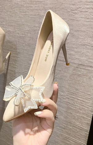 Chaussures à talons hauts en cristal noir de banquet de princesse