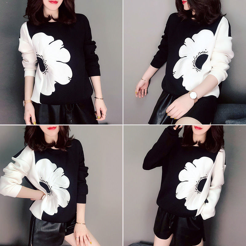 Long Sleeve Loose Lazy Round Neck Women's Top
