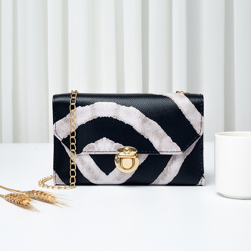 Petit Sac à Bandoulière Carré Imprimé Léopard Serpent