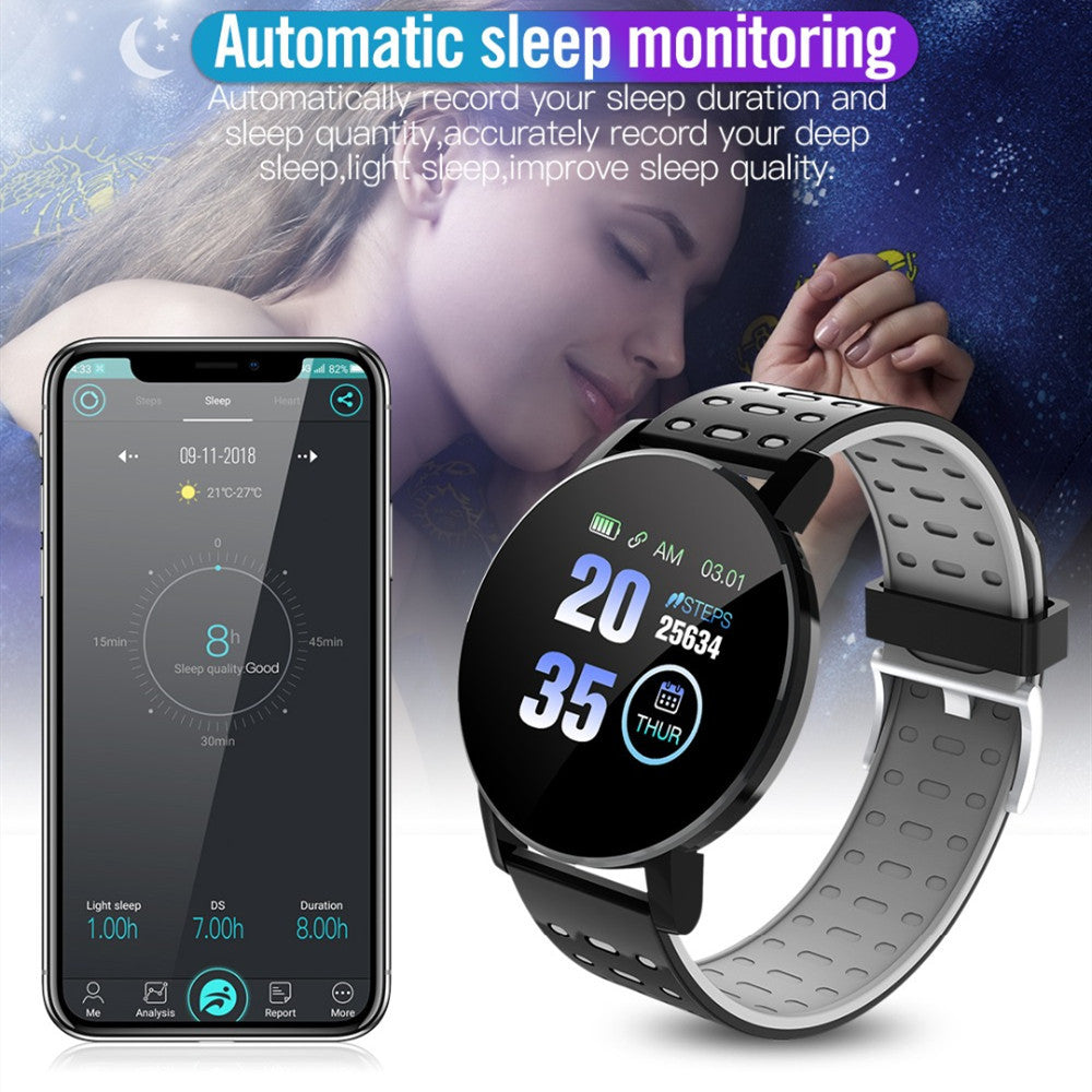 Montre Intelligente Bluetooth Écran LED 1,3 Pouce avec Moniteur de Fréquence Cardiaque et Rappel par Vibration
