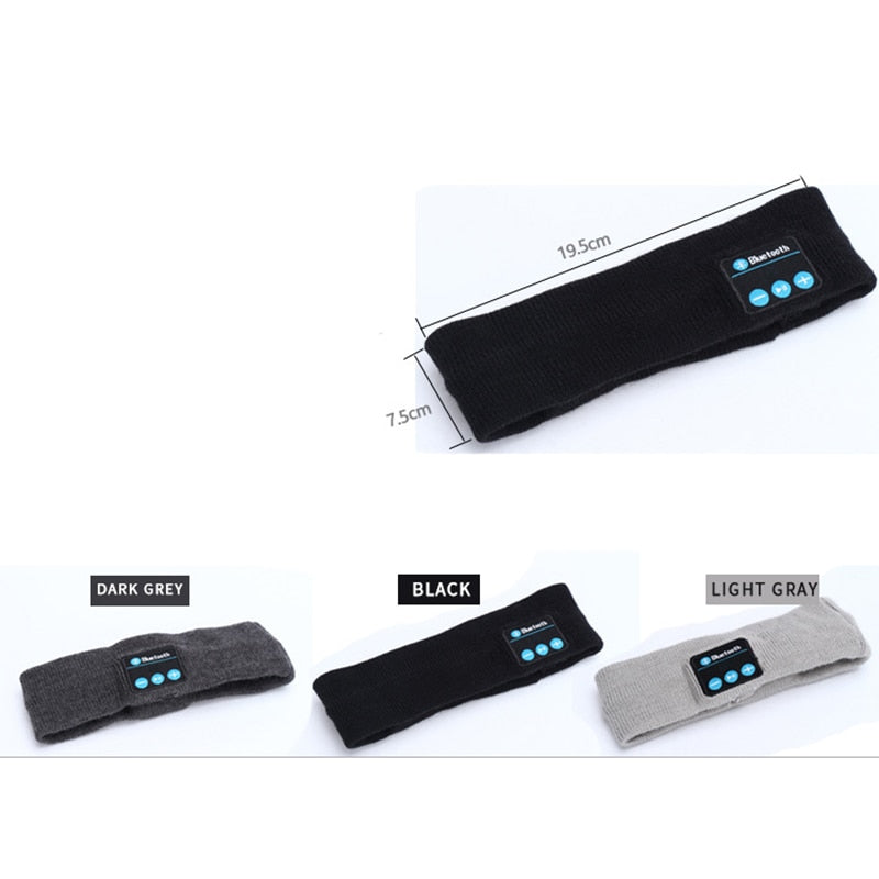 Wireless Bluetooth Music Headband with Built-In Mic and Rechargeable Battery