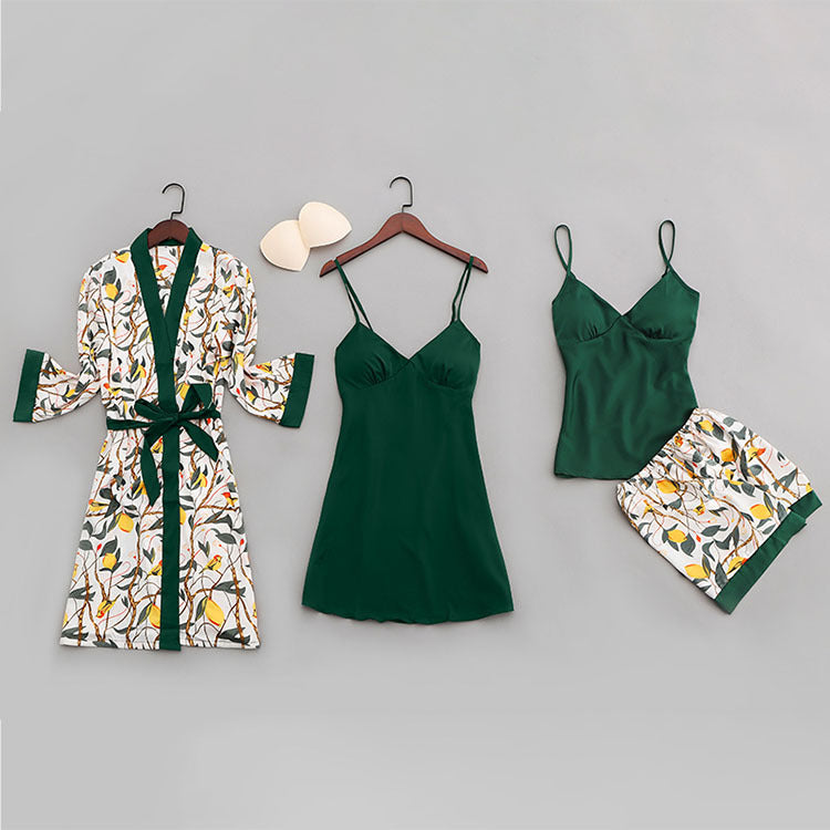 Printed Polyester Imitation Silk Home Suit