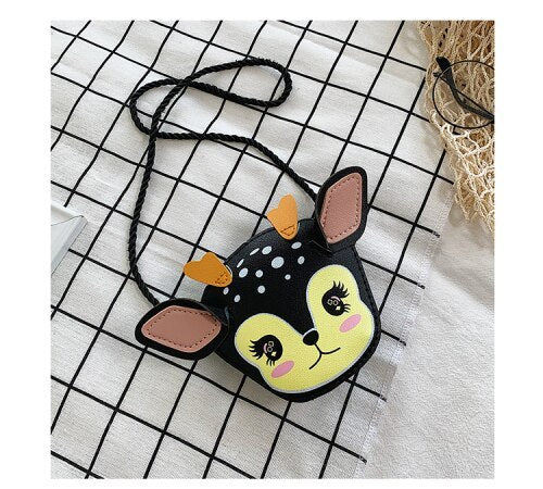 Mini sac bandoulière pour filles en cuir PU, design animal de dessin animé