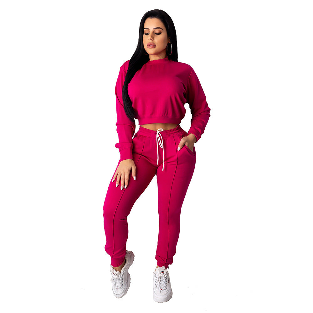 Ensemble pantalon de sport ample et sexy avec pull en maille