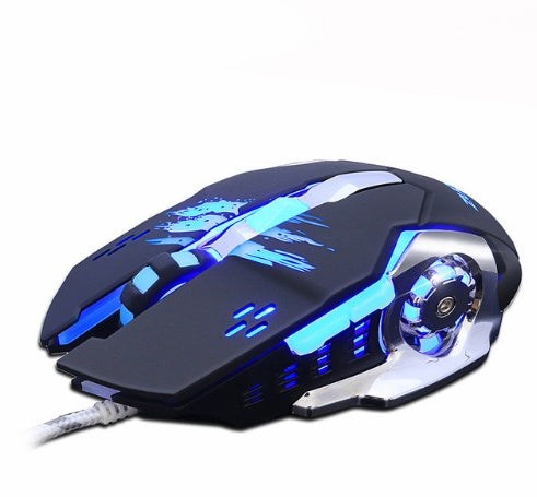 Souris Gaming Filaire Silencieuse avec 6 Boutons et Suivi Optique 3200 DPI