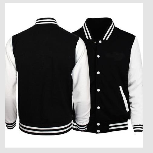 Veste de baseball en coton pour homme à col rond