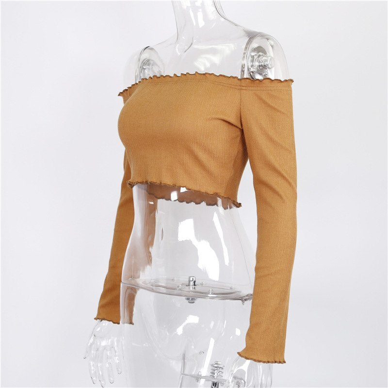 Haut simple à épaules dénudées avec options de taille S-XL
