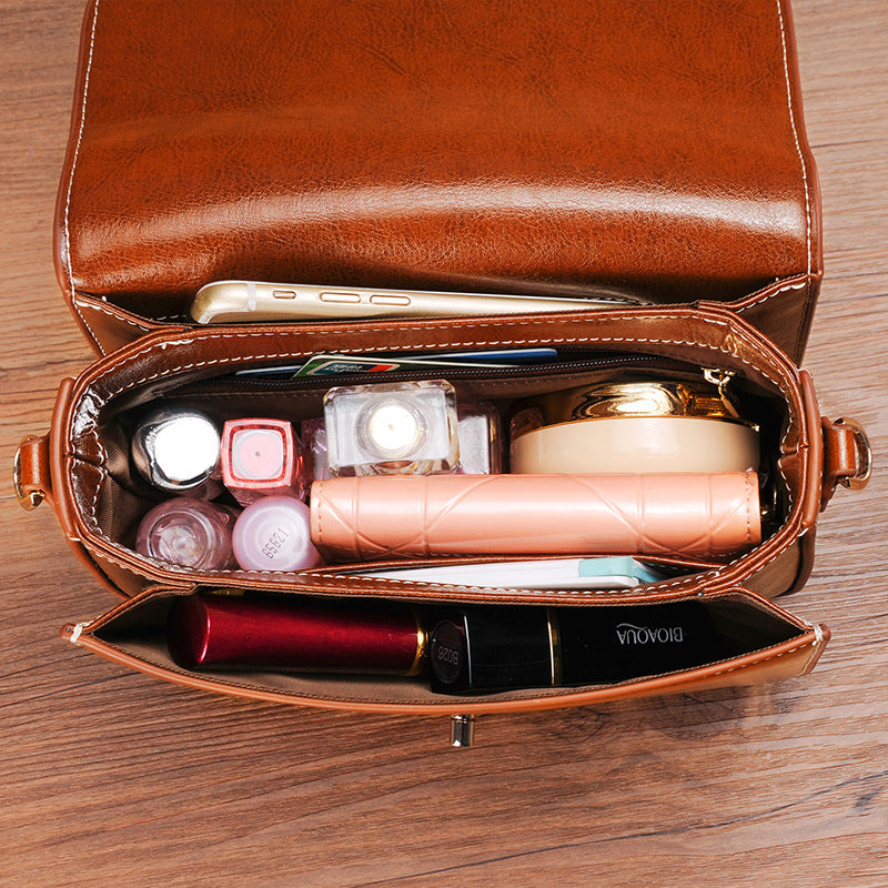 Sac à bandoulière rétro en cuir pour femme