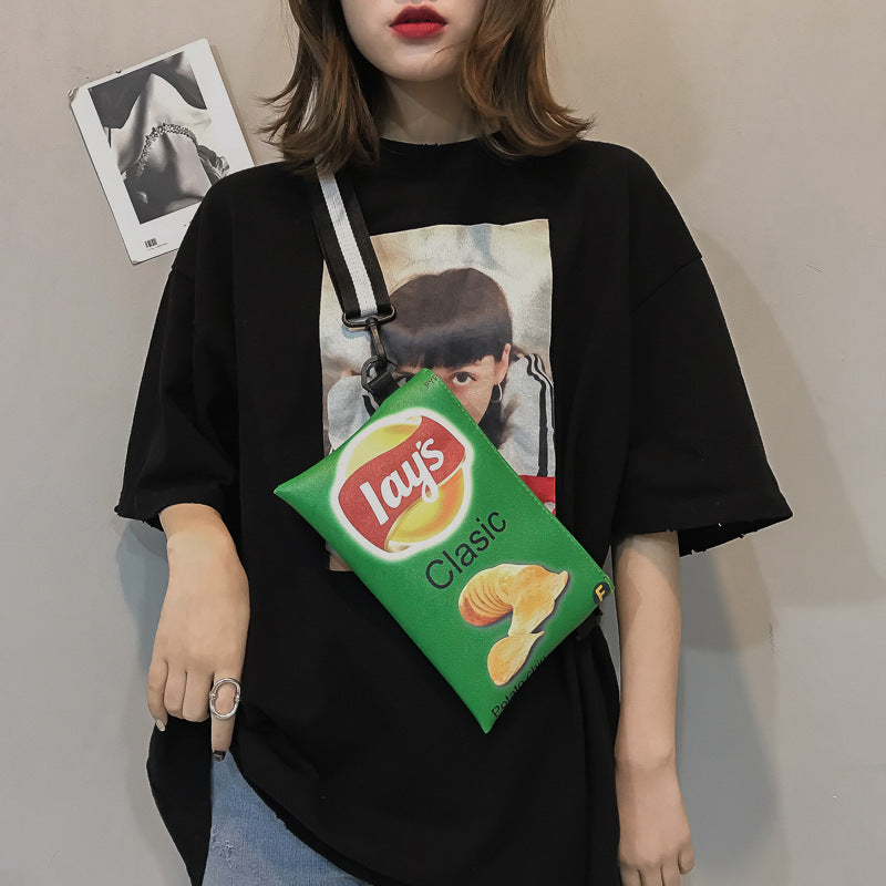 Lay's Potato Chips Cute Canvas Small Messenger Bag with Shoulder Strap