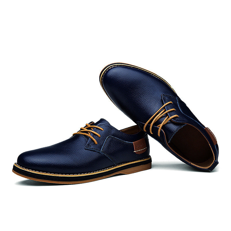 Chaussures britanniques en cuir grande taille pour homme, pointure 48, noir marron bleu