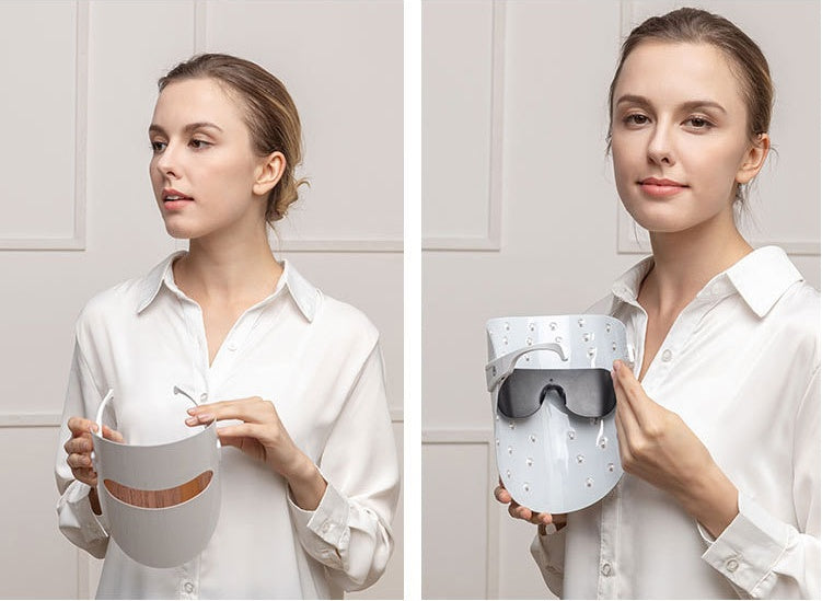 Acne Beauty Mask with Red, Orange & Blue Light Therapy