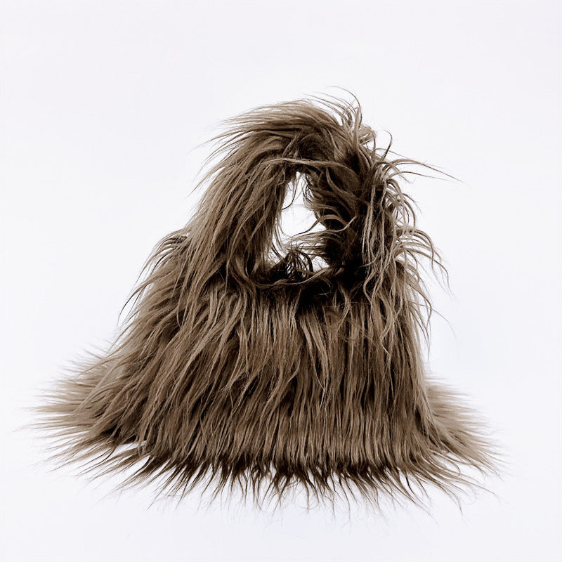 Cross-border NImitated Tibet Sheep Fur Square Bag