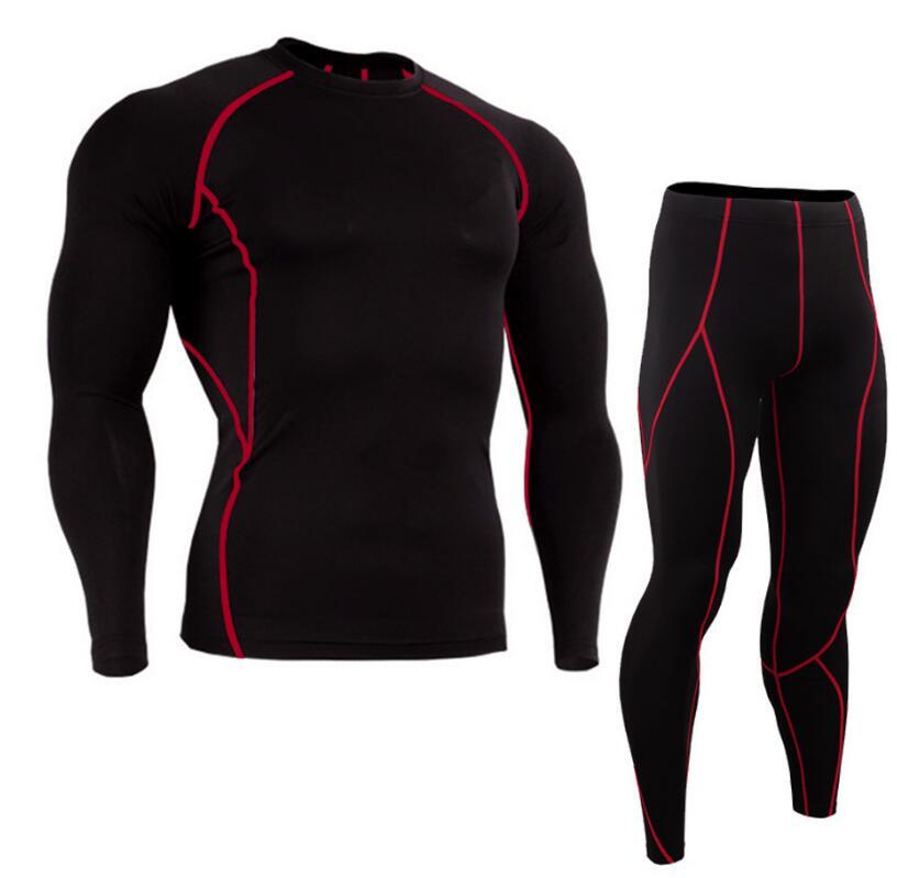 Long Sleeved Tight Fitting Men's Sports Quick Drying Fitness Suit Set