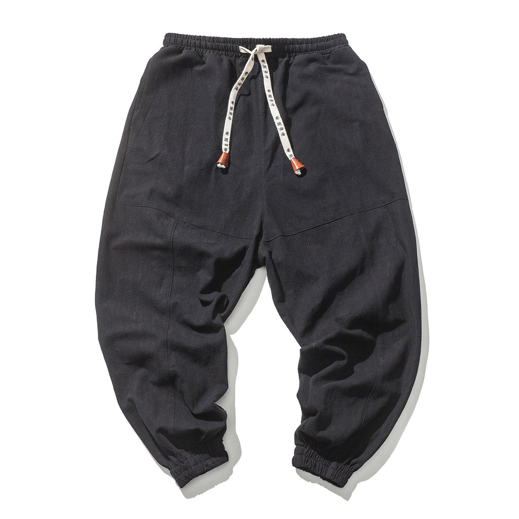 Pantalon de jogging en coton hip-hop streetwear pour homme avec cordon de serrage et poches