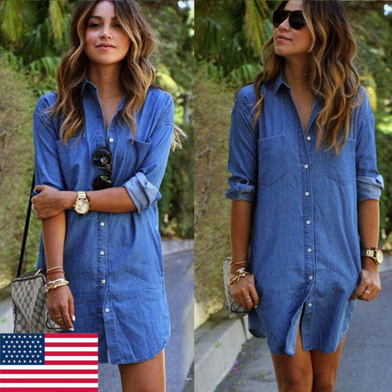 Long Sleeve Cotton Denim Shirt