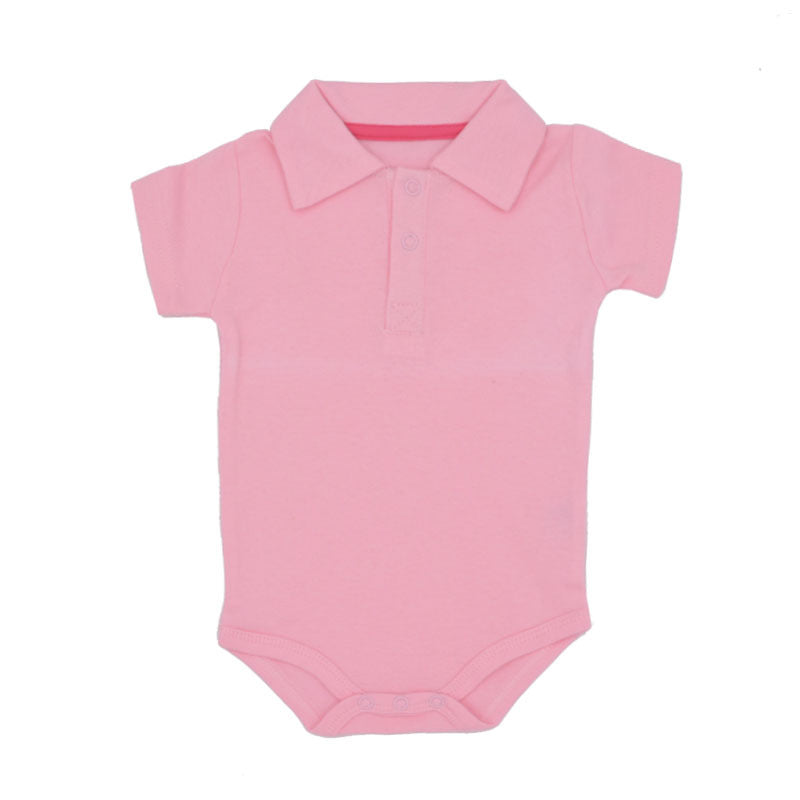 Cotton Short Sleeve Lapel Baby Onesies