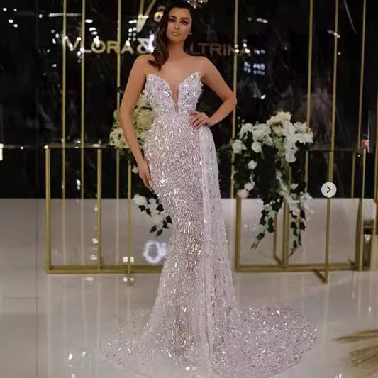 Sexy V-neck Hot Silver Fashion Suspenders Dress