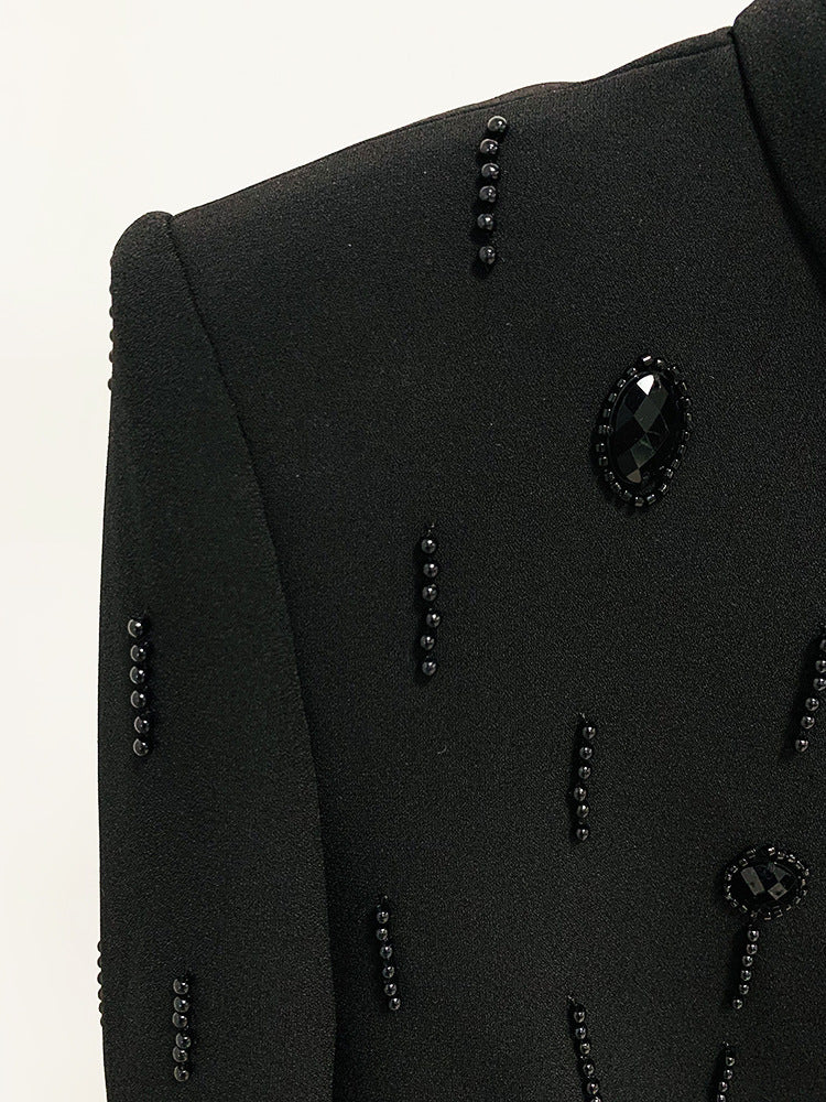 Heavy Industry Beads Diamond Inlaid Short Top Mid-length Two-piece Set