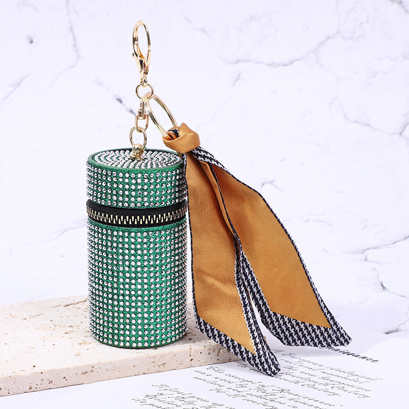 Mini porte-clés de rangement en soie pour écharpe 9,7 x 5 cm
