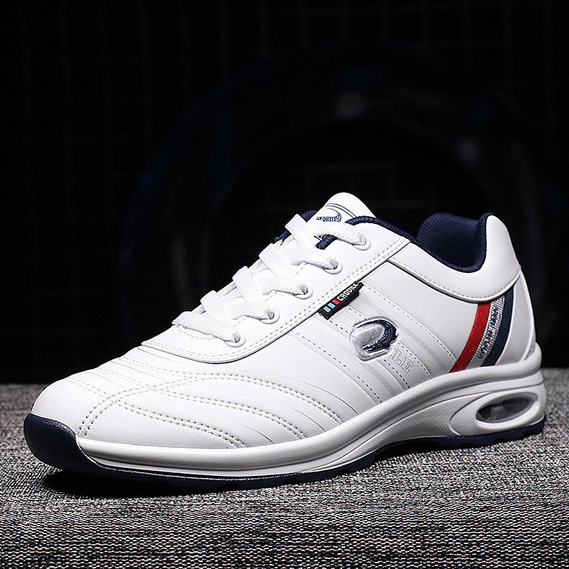 Men's Casual Leather Sneakers Flat Heel Dad Shoes