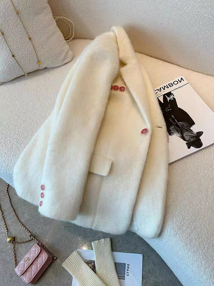 Blazer doux et agréable en polyester et mohair