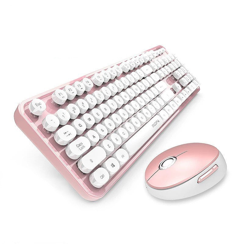 Ensemble Clavier et Souris sans Fil Style Rouge à Lèvres Coloré