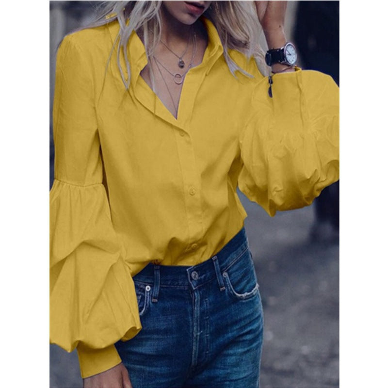 Lantern Long Sleeve Cardigan Shirt