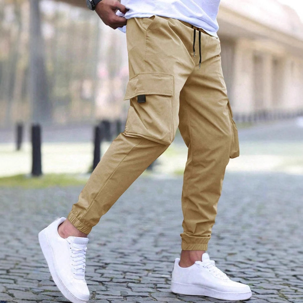 Workwear Casual Drawstring Elastic Waist Track Pants