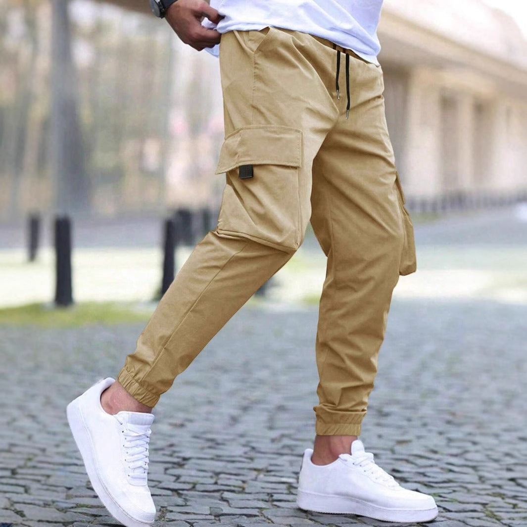 Workwear Casual Drawstring Elastic Waist Track Pants