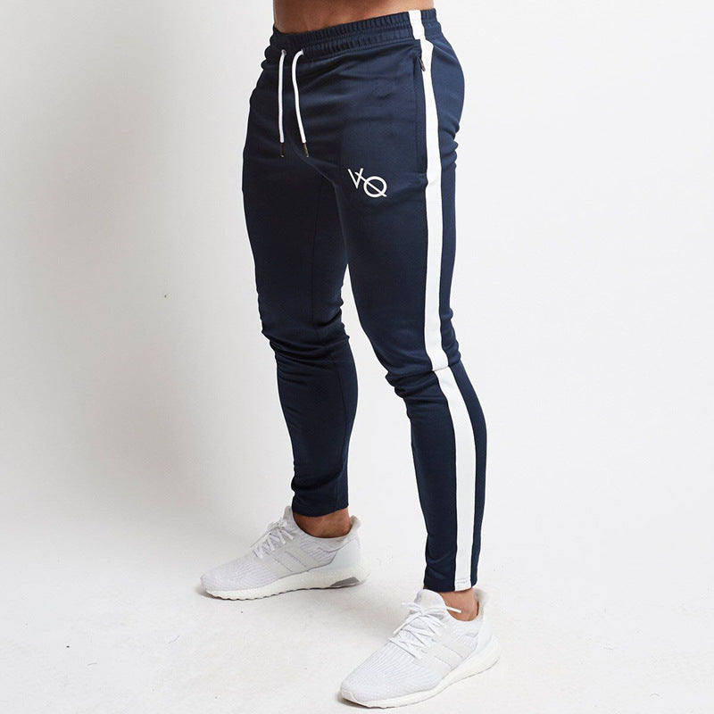 Splicing Zipper Slim Fit Running Pants