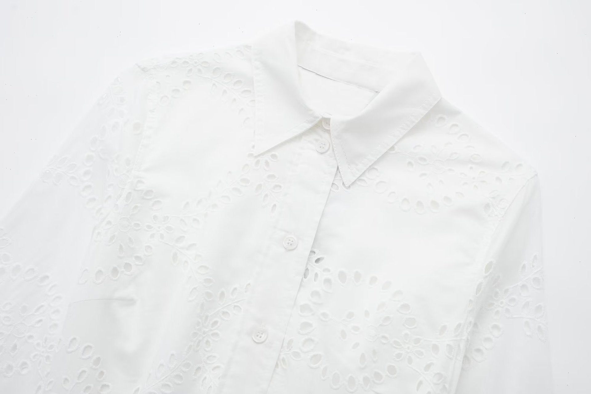 Robe élégante en coton blanc à manches longues, taille mi-haute, du XS au L pour femme