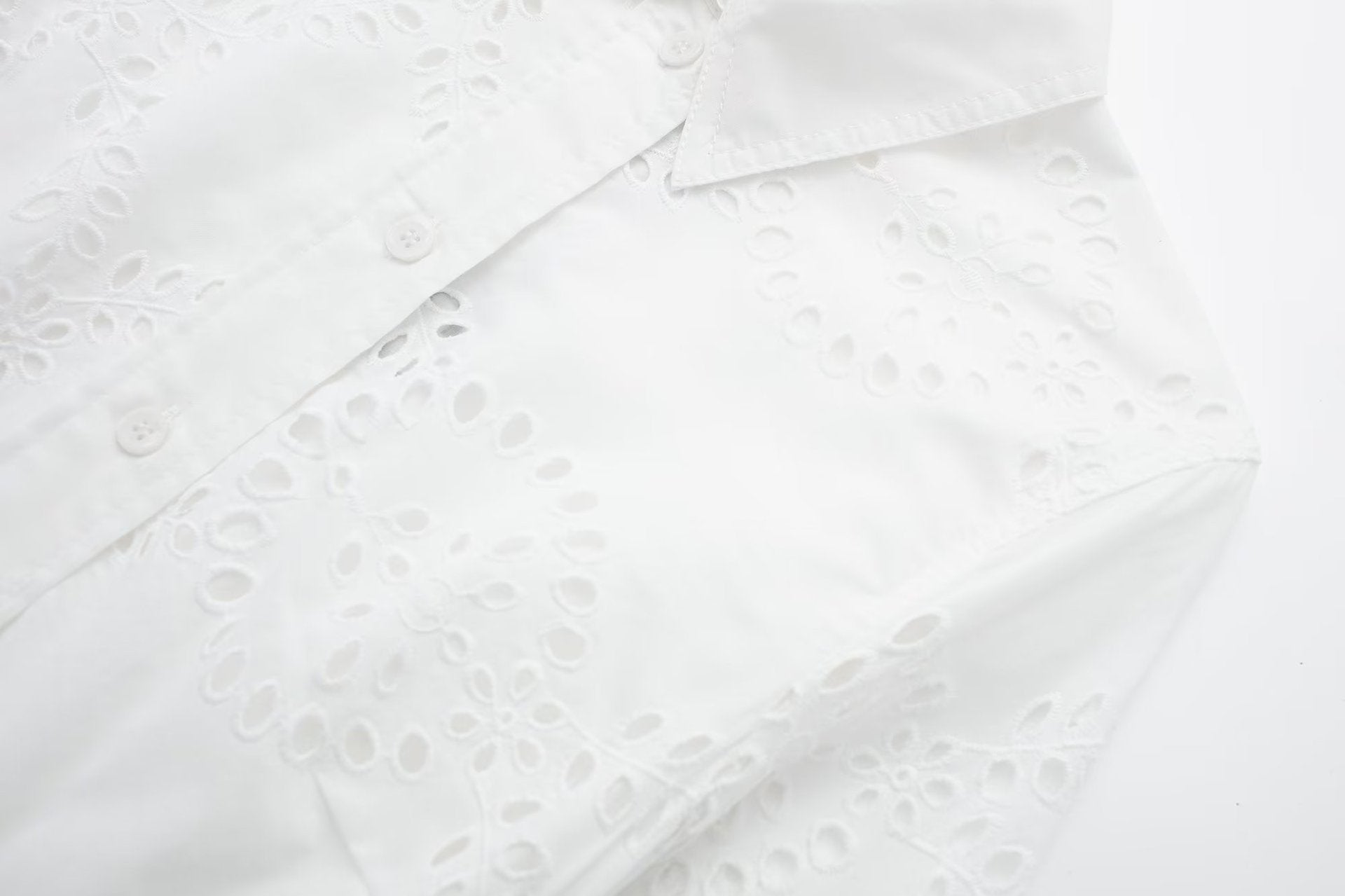 Robe élégante en coton blanc à manches longues, taille mi-haute, du XS au L pour femme