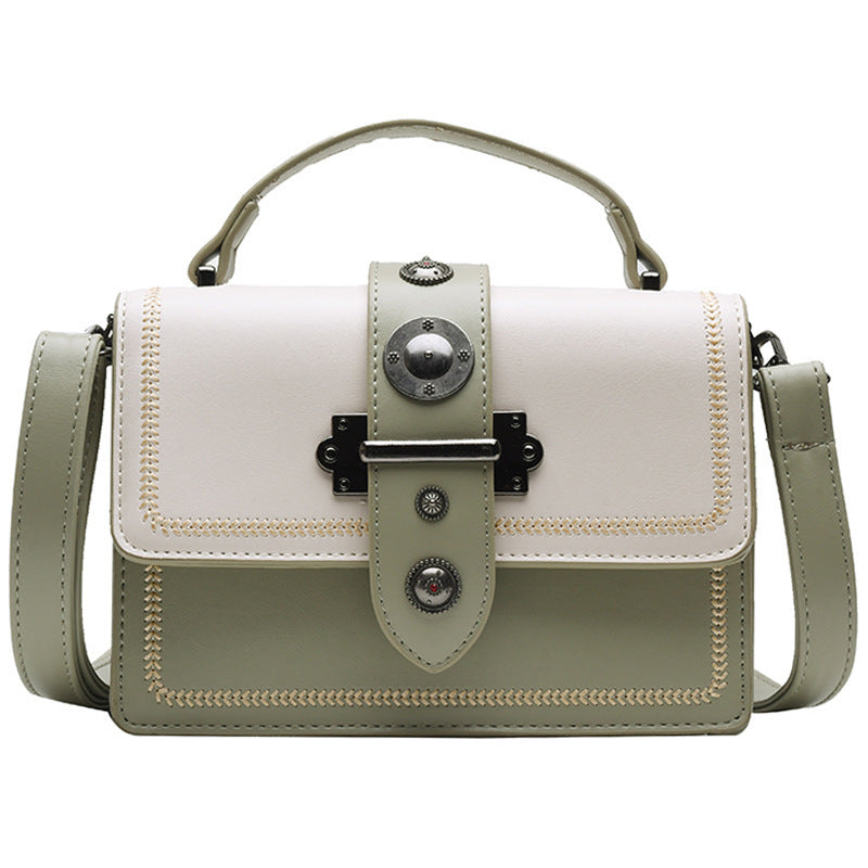 Versatile Color Contrast Small Square Messenger Bag 20x14x10cm