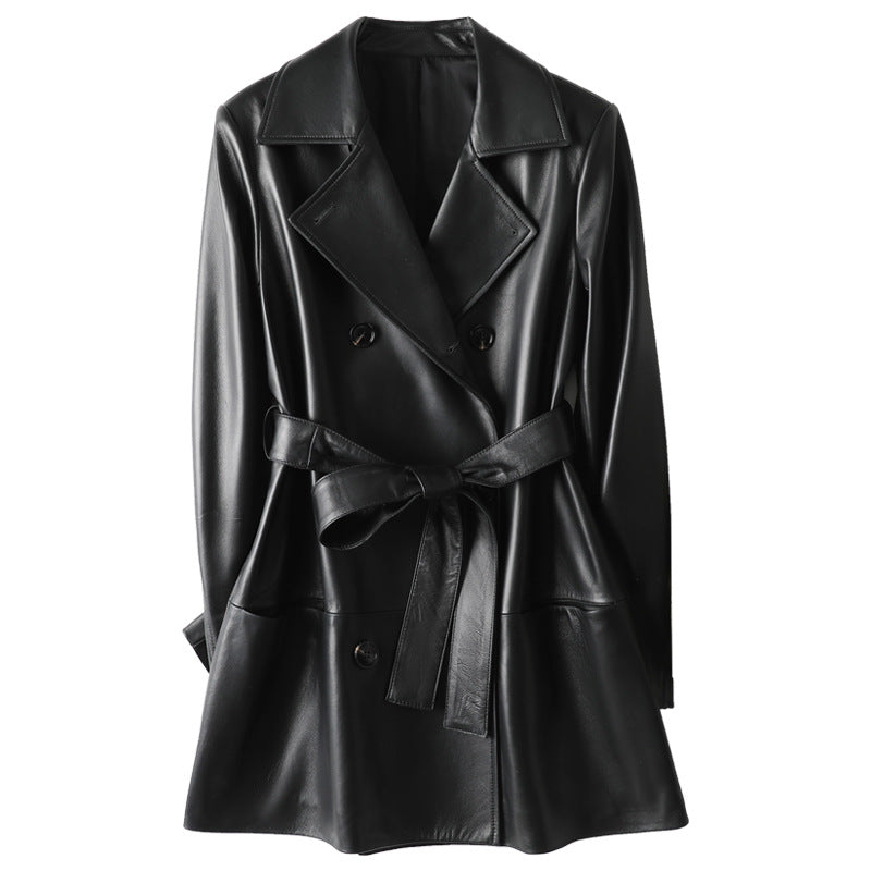 Black Leather Fashion Jacket Blazer for Women, Sizes M-XXXL