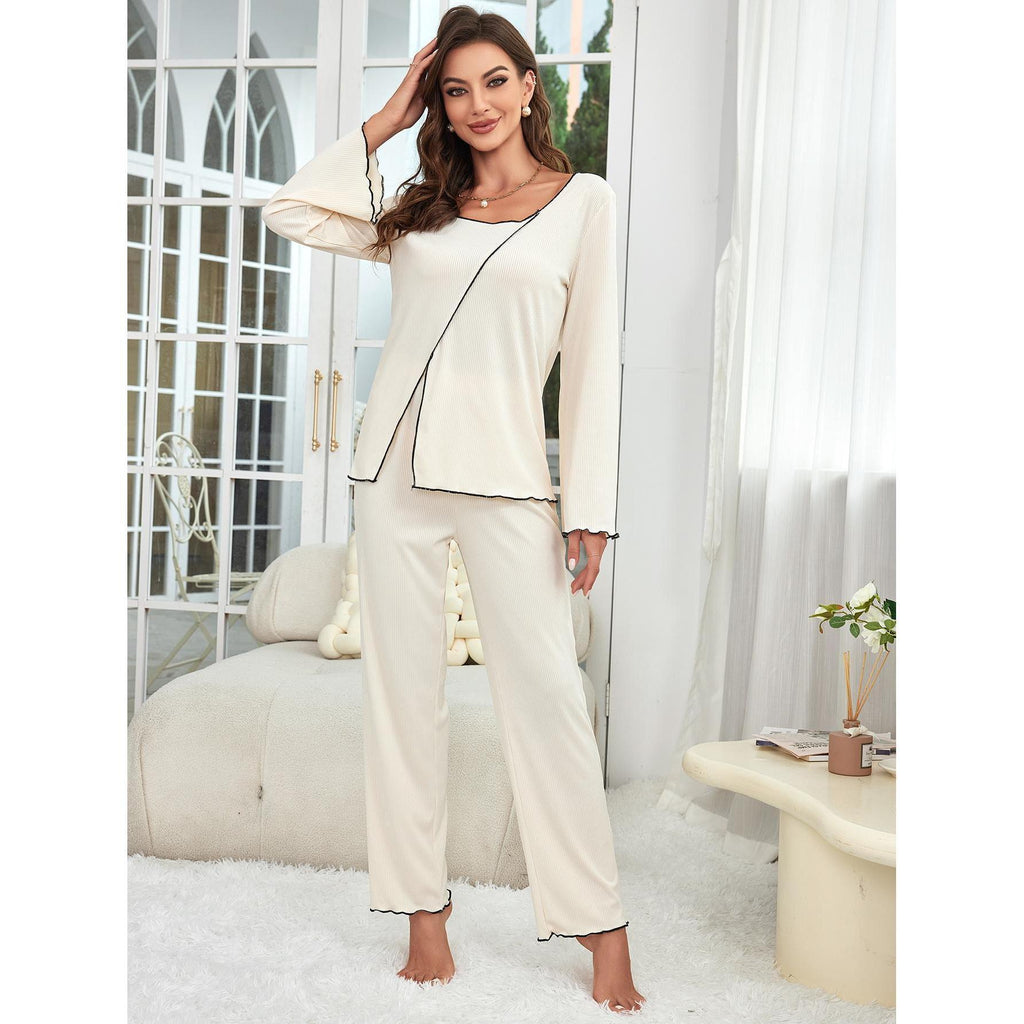 Ensemble pyjama d'intérieur à manches longues pour femme