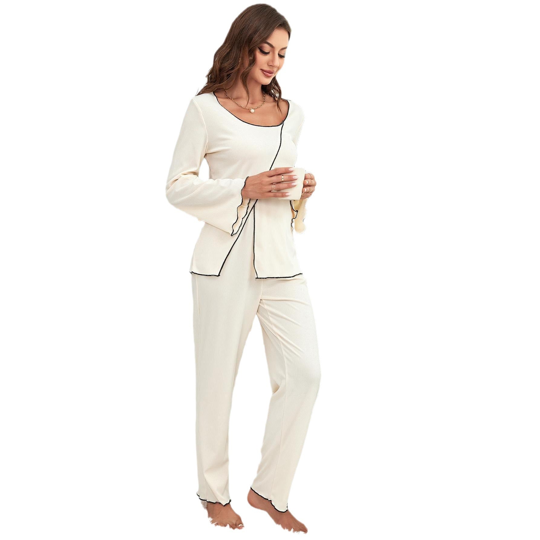 Ensemble pyjama d'intérieur à manches longues pour femme