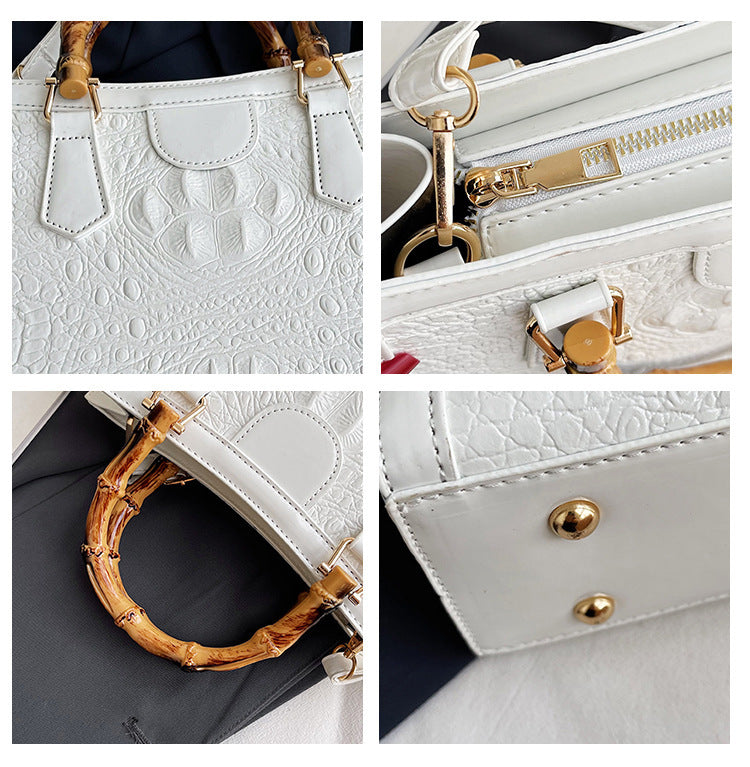 High-End PU Textile Women's Commuter Handbag