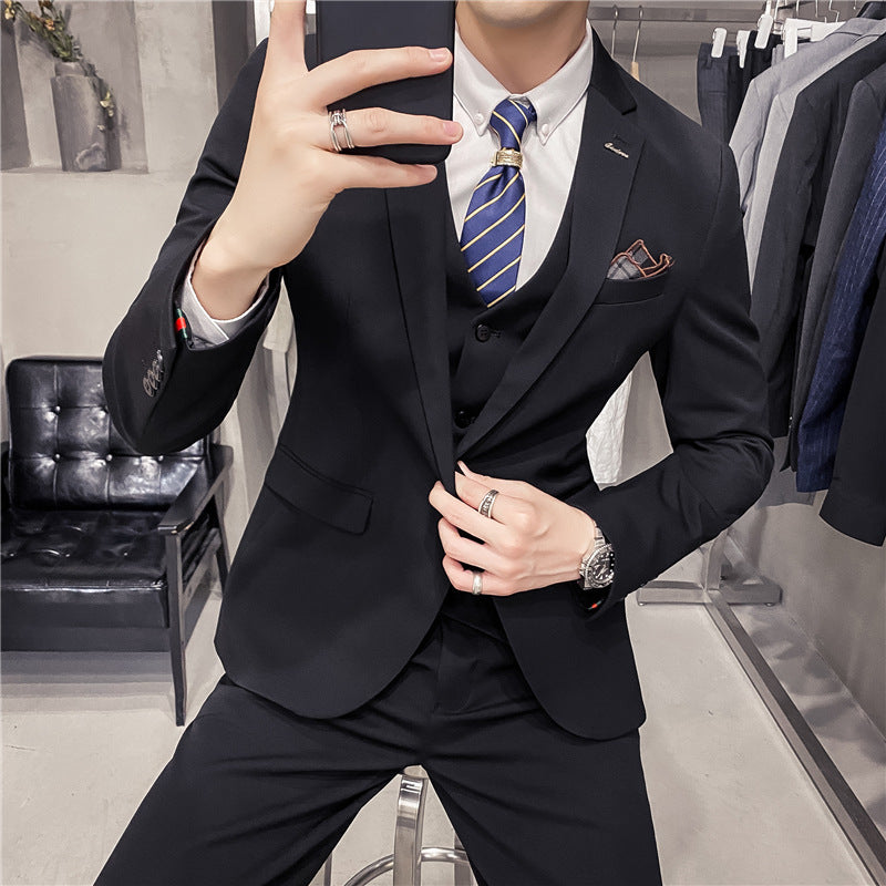Slim Fit Business Best Man Three-Piece Suit Set