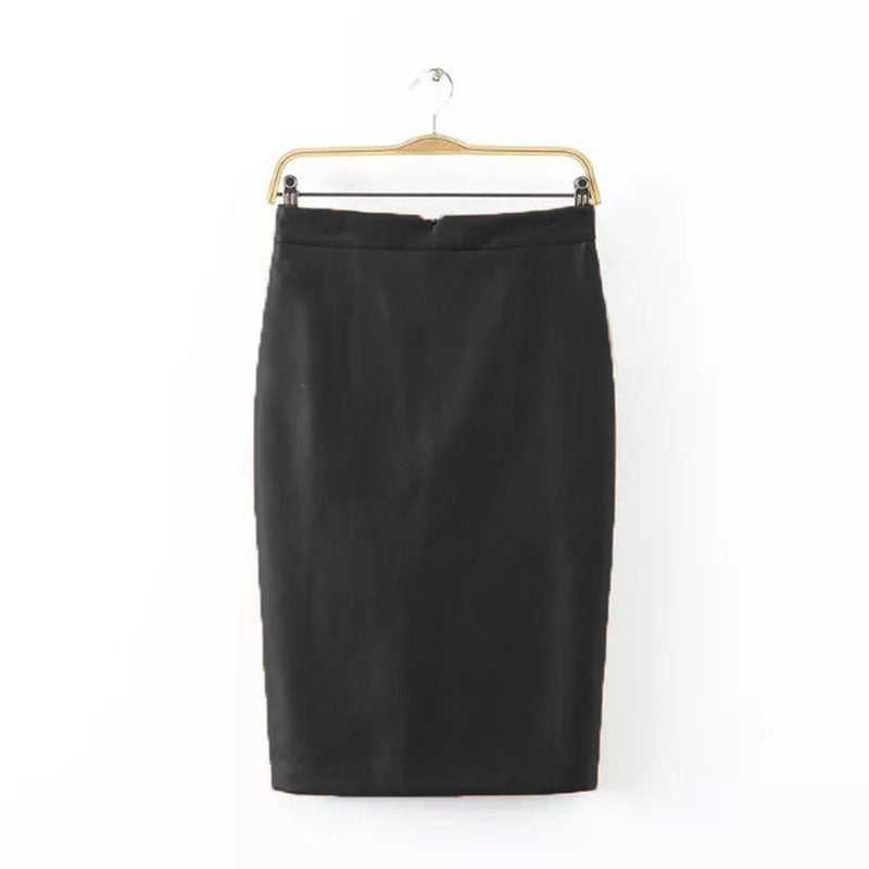 High Waist Faux Leather Skirt