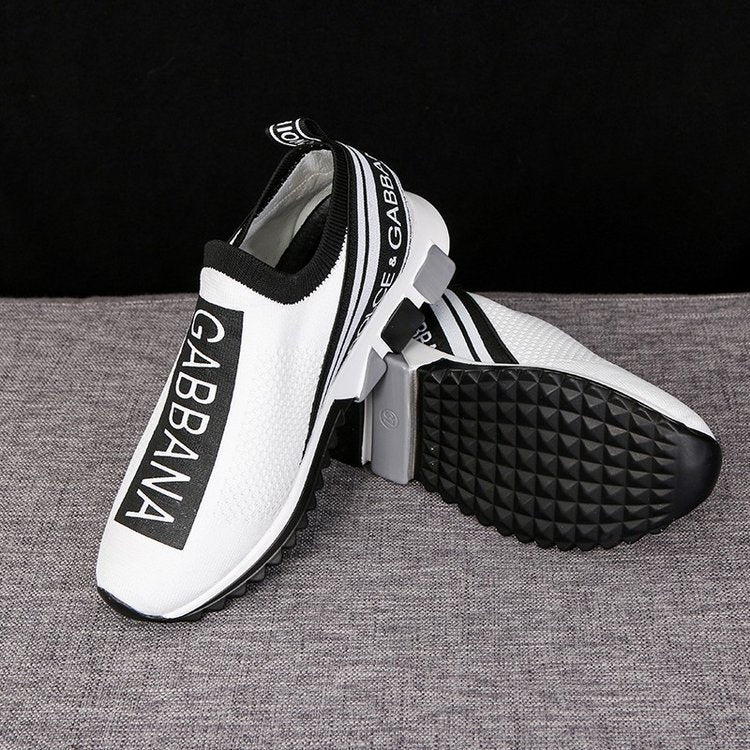 Unisex Fly woven breathable round toe sneakers