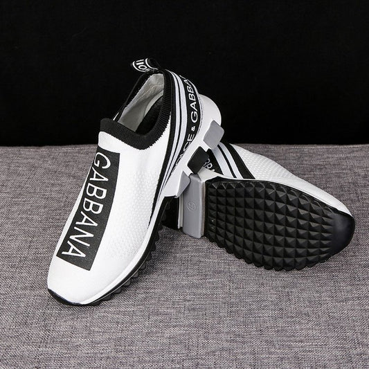 Unisex Fly woven breathable round toe sneakers