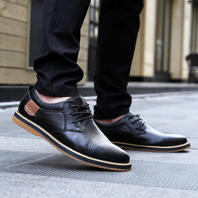 Chaussures britanniques en cuir grande taille pour homme, pointure 48, noir marron bleu